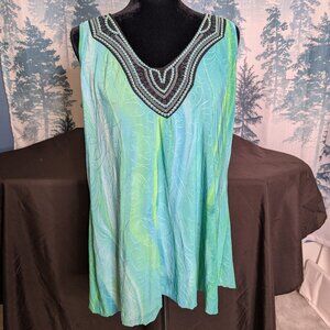 💙💚 Avenue Embellished Tunic Top – Sleeveless – Size 14/16 💙💚